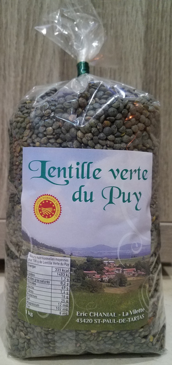 Lentille verte du Puy A.O.P 1kg