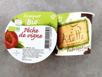 Yaourt fermier adelle à la pêche de vigne
