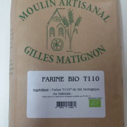 Farine de blé bio t110 conditionnée par 2 kgs