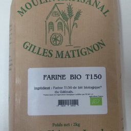 Farine de blé bio t150 conditionnée par 2 kgs