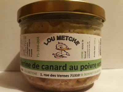 Terrine de canard au poivre vert