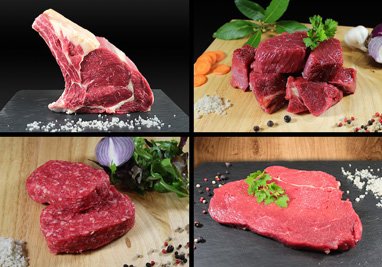 Caissette de viande de génisse avec filet et pot au feu 10-11 kg  