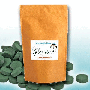 Spiruline « la grenouille bleue »   comprimés  –  sachet de 100 gr