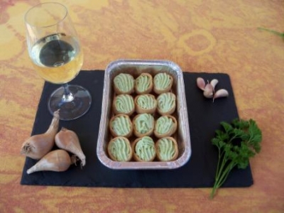 Escargots présentés en  fromentines à la bourguignonne - sachet de 5 dz