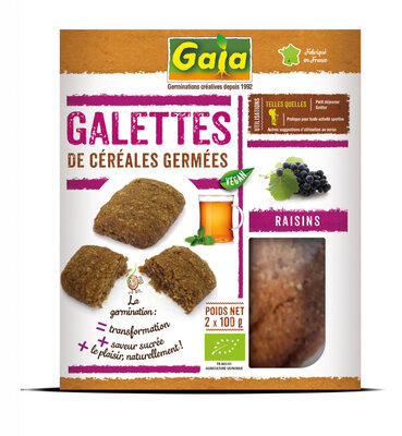 Galettes de céréales germées - raisins 2x100 g