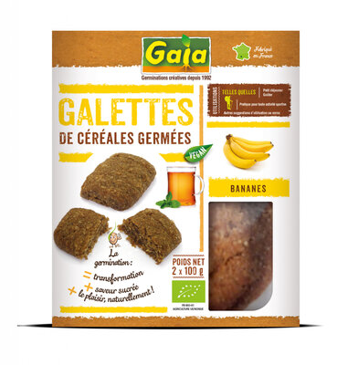 Galettes de céréales germées - bananes 2x100 g