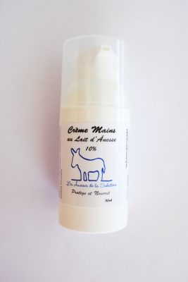 Crème mains 10% de lait d'ânesse -