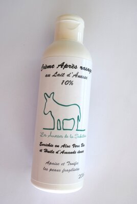 Crème apres rasage 10% lait d'ânes