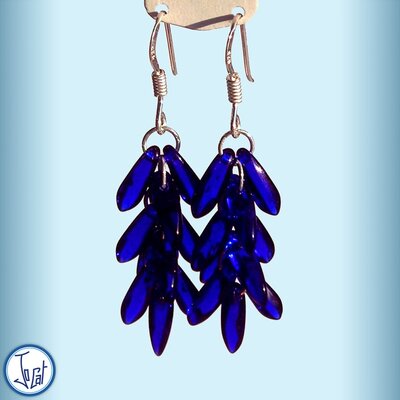 Boucles d'oreilles outremer, courtes en acier chirurgical