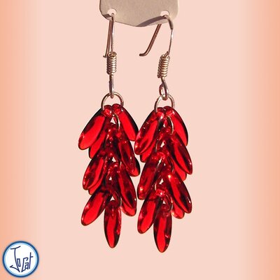 Boucles d'oreilles cerise, courtes en acier chirurgical