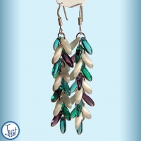 Boucles d'oreilles couleur paon, longues en acier chirurgical