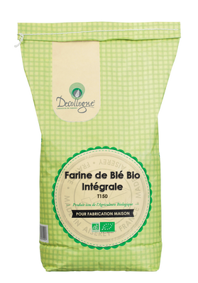 La farine de blé bio intégrale t150_en sac kraft de 5 kg