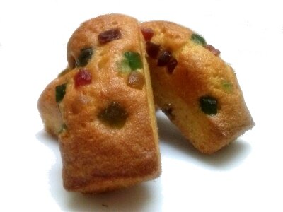 Mini madeleines aux fruits confits