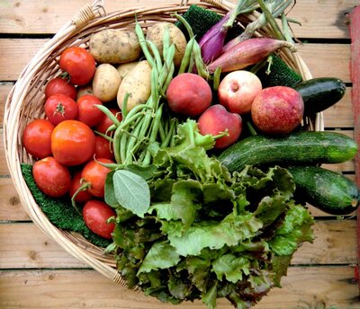 Panier de legumes et fruits