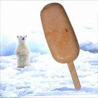 6 glaces : cassis - fraise - orange