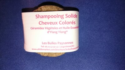 Shampooing solide cheveux colorés céramides végétales huile macadamia bio