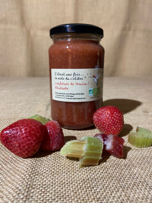 Confiture de fraises rhubarbe