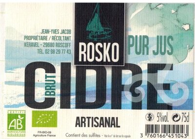 Rosko cidre brut bio 75 cl