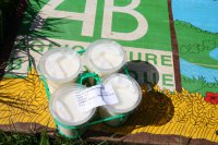 * 4 x yaourts fermiers bio a la peche et au lait entier