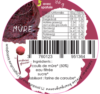 Sorbet mûre lot de 2 pots 120ml