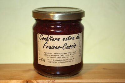 Confiture de fraises-cassis bio