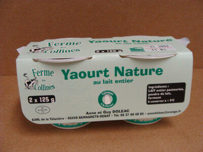 Yaourt nature au lait entier