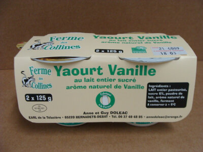 Yaourt arôme naturel de vanille