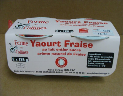 Yaourt arôme naturel de fraise
