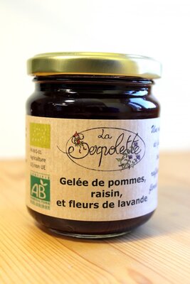 Gelée de pommes, raisin et lavande