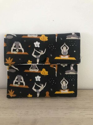 Pochette à savon/disques 'noir yoga'