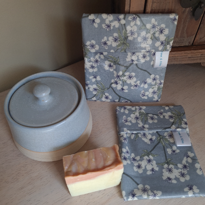 Pochette à savon xxl bleue