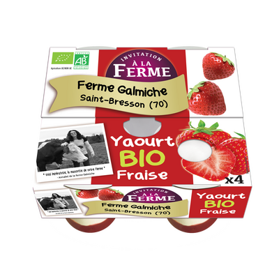 Yaourt bio à la fraise 4x125g