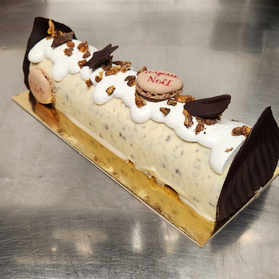 Buche brownie et vanille 6 parts