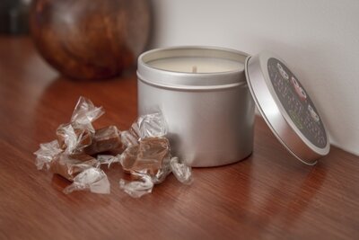 Bougie artisanale écologique caramel beurre salé