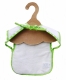 Bavoir bébé bio pull blanc biais vert  imperméable  et éponge 100% bio  - image 2