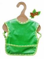 Bavoir bébé bio pull vert biais vert  imperméable  et éponge 100% bio