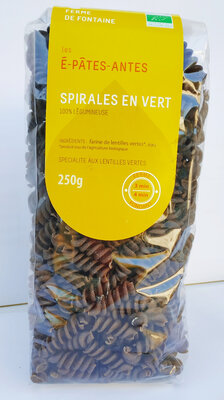 Pâtes bio spirales de lentilles