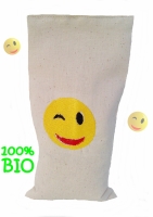 Bouillotte sèche bio-riz 19cm /10cm 'smiley clin d’œil ' 