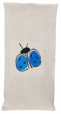 Bouillotte sèche bio-riz 19cm /10cm ' coccinelle bleu '