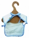 Bavoir bébé bio pull blanc biais bleu coccinelle jaune  imperméable  - image 2