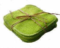 Lot de 10 lingettes lavable verte   en coton bio 15 cm