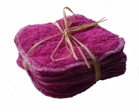 Lot de 10 lingettes lavable violette en coton bio 10 cm  