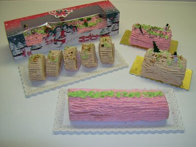 4 parts de bûche crème au beurre assorties
