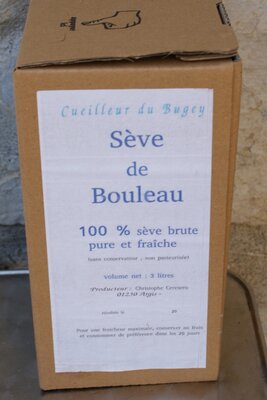 Sève de bouleau pure et fraiche 'bib 3 litres'