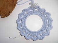 Décoration murale gris de lin • cadre crochet