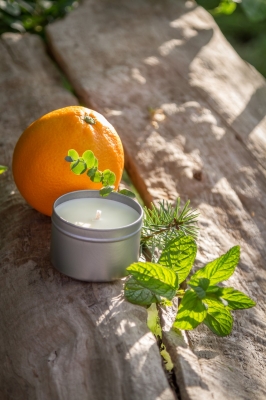 Fraîcheur bougie naturelle aux huiles essentielles bio