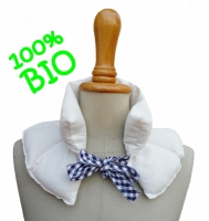 Bouillotte tour de cou biais vichy bleu