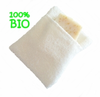 Moussette pour le savon en éponge blanche 100%coton bio
