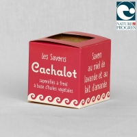 Savon au miel de lavande et au lait d’amande, cube 5 cm - emballé