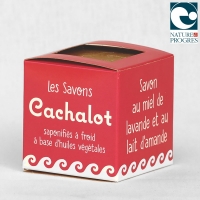 Savon au miel de lavande et au lait d’amande, cube 6 cm - emballé
